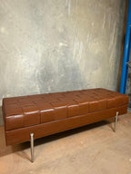Custom Made Leather Ottoman by Brand Furniture