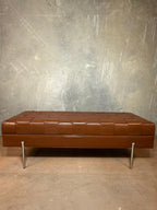 Custom Made Leather Ottoman by Brand Furniture