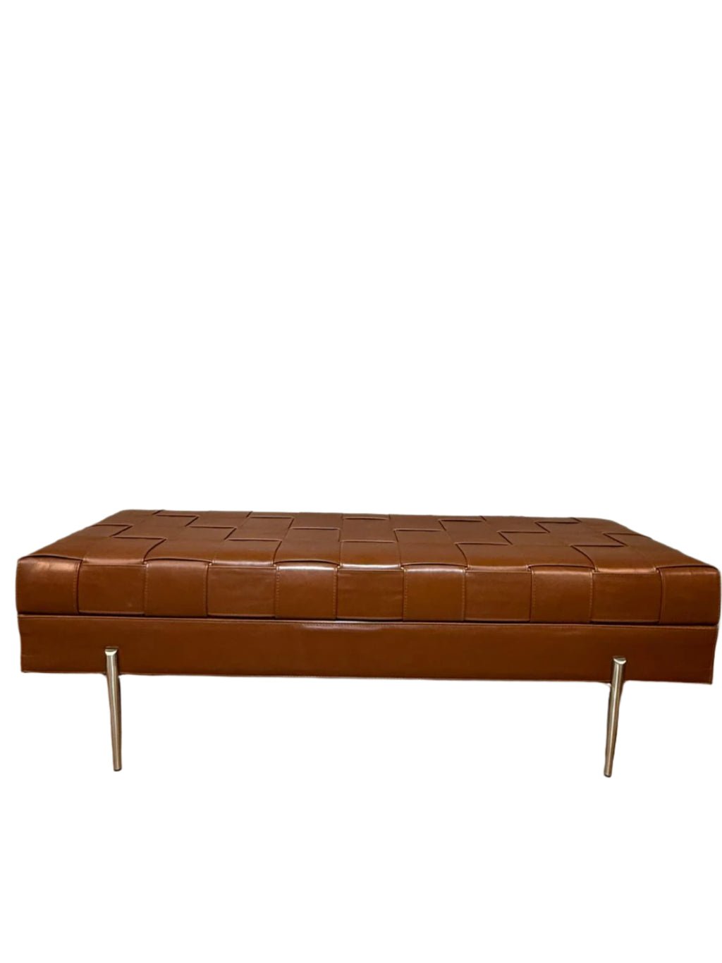 Custom Made Leather Ottoman by Brand Furniture