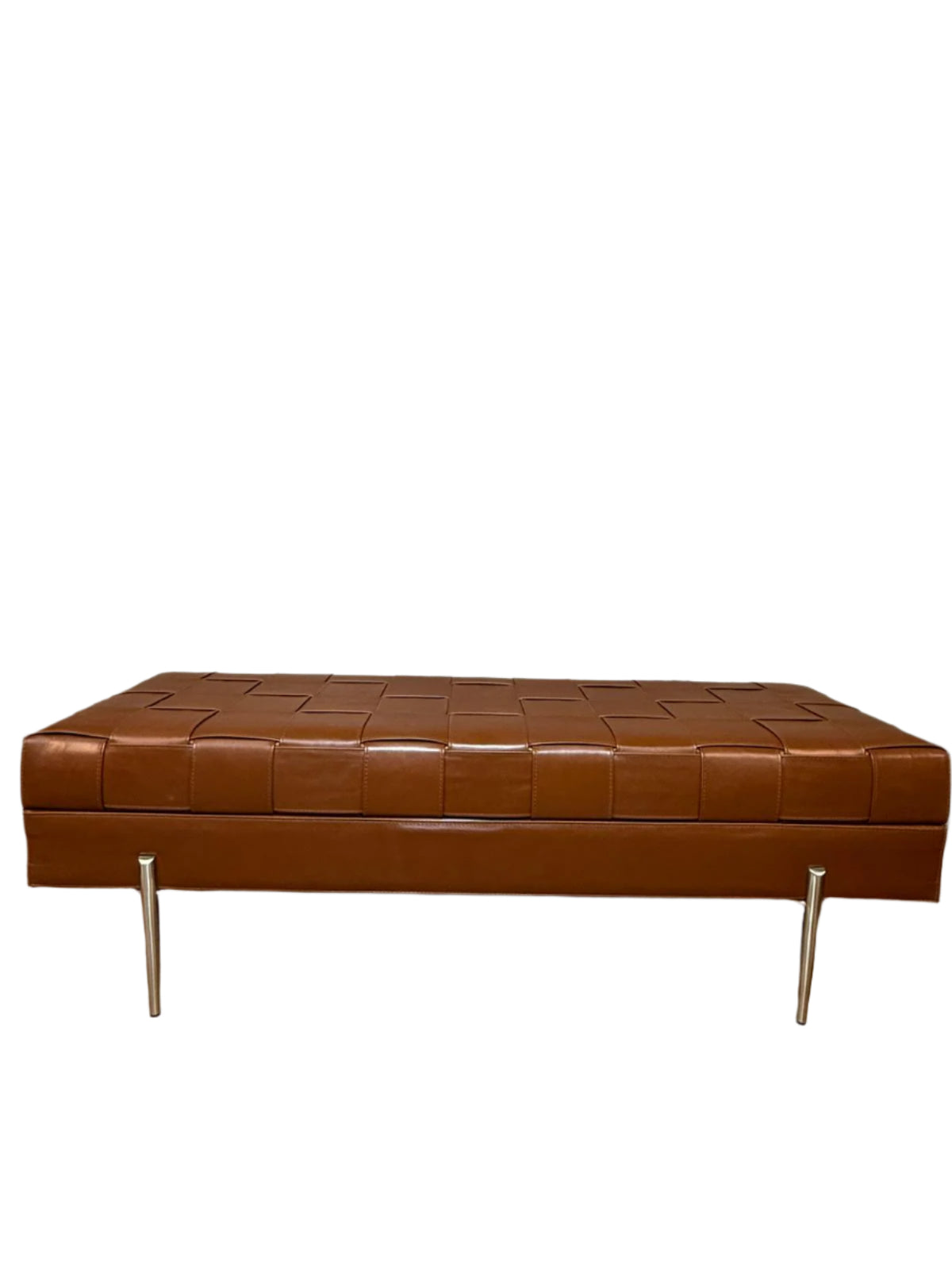 Custom Made Leather Ottoman by Brand Furniture