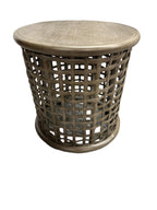 Rattan Hamptons Coastal Vintage Side Table