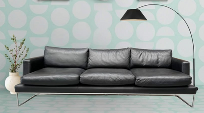 3.5 Seater Lounge - Lounge Designer Furniture - Black Leather