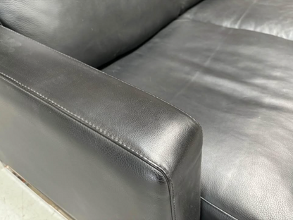 3.5 Seater Lounge - Lounge Designer Furniture - Black Leather