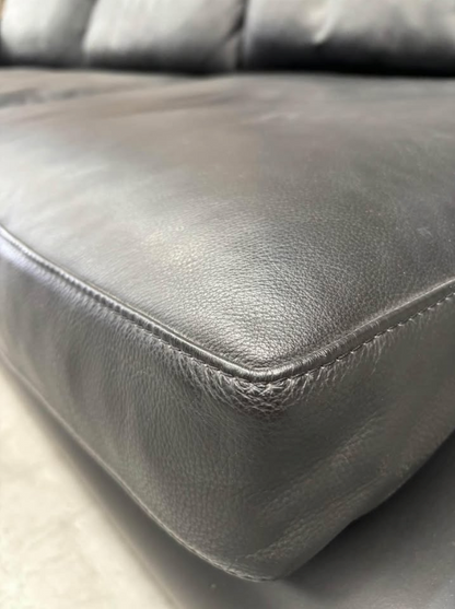 3.5 Seater Lounge - Lounge Designer Furniture - Black Leather