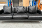 3.5 Seater Lounge - Lounge Designer Furniture - Black Leather