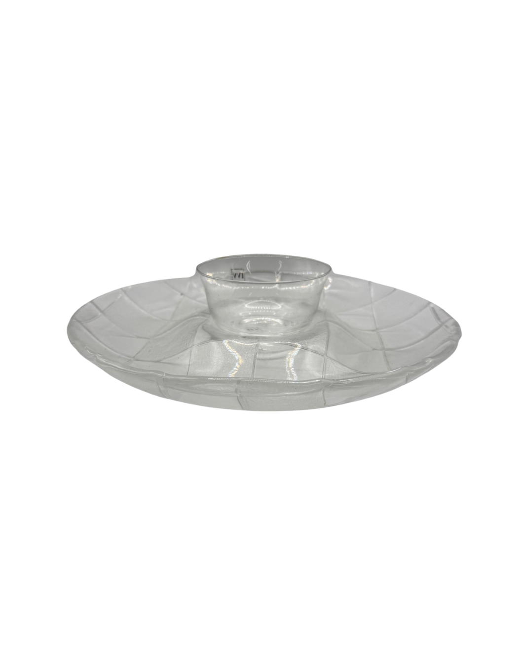 Retro Italian IVV Glass Platter with Bowl