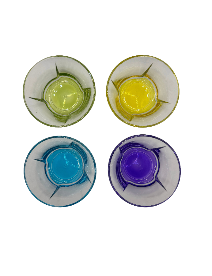Vintage Coloured Glass Bowls - Set of 4