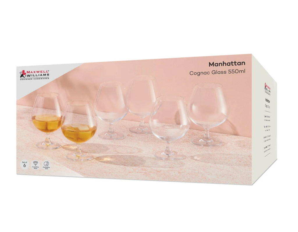 Maxwell & Williams, Manhattan Cognac Glasses - Set of 6