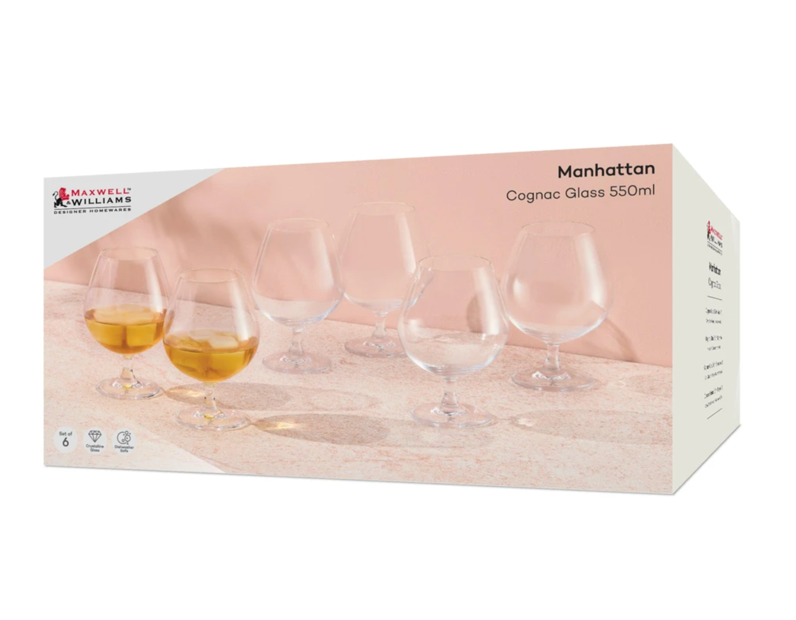 Maxwell & Williams, Manhattan Cognac Glasses - Set of 6