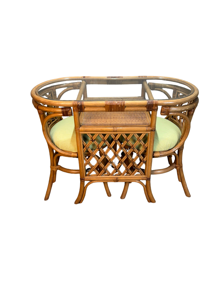 Vintage Cane Table and Chair Set