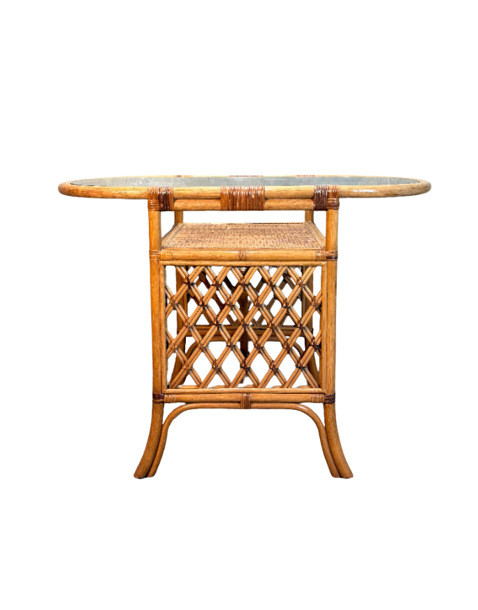 Vintage Cane Table and Chair Set