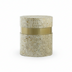 Seashell Inlay Round Accent Side Table