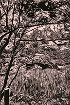 Autumn Days by Janine Debenham (Linocut Chine collé)
