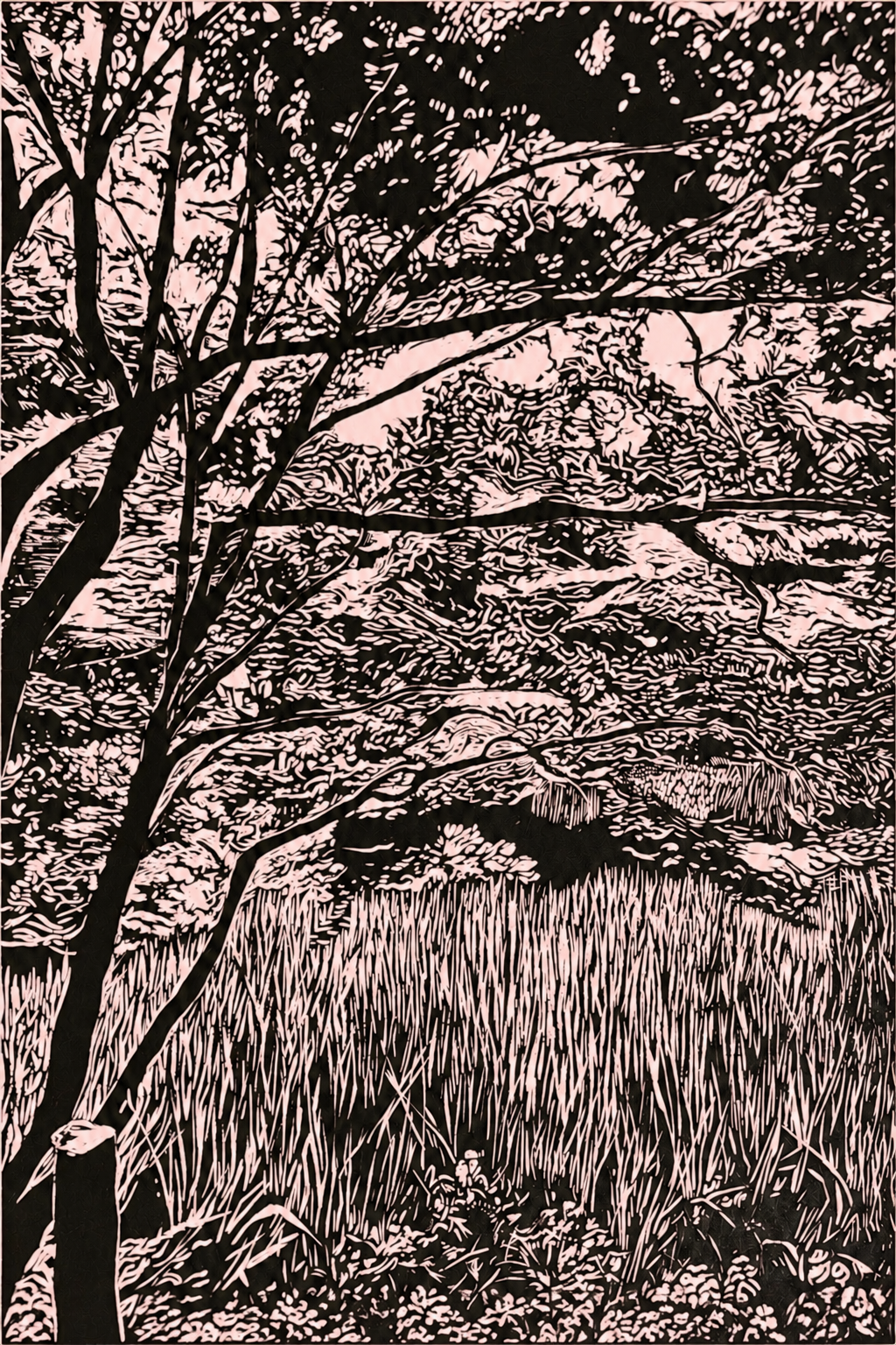 Autumn Days by Janine Debenham (Linocut Chine collé)