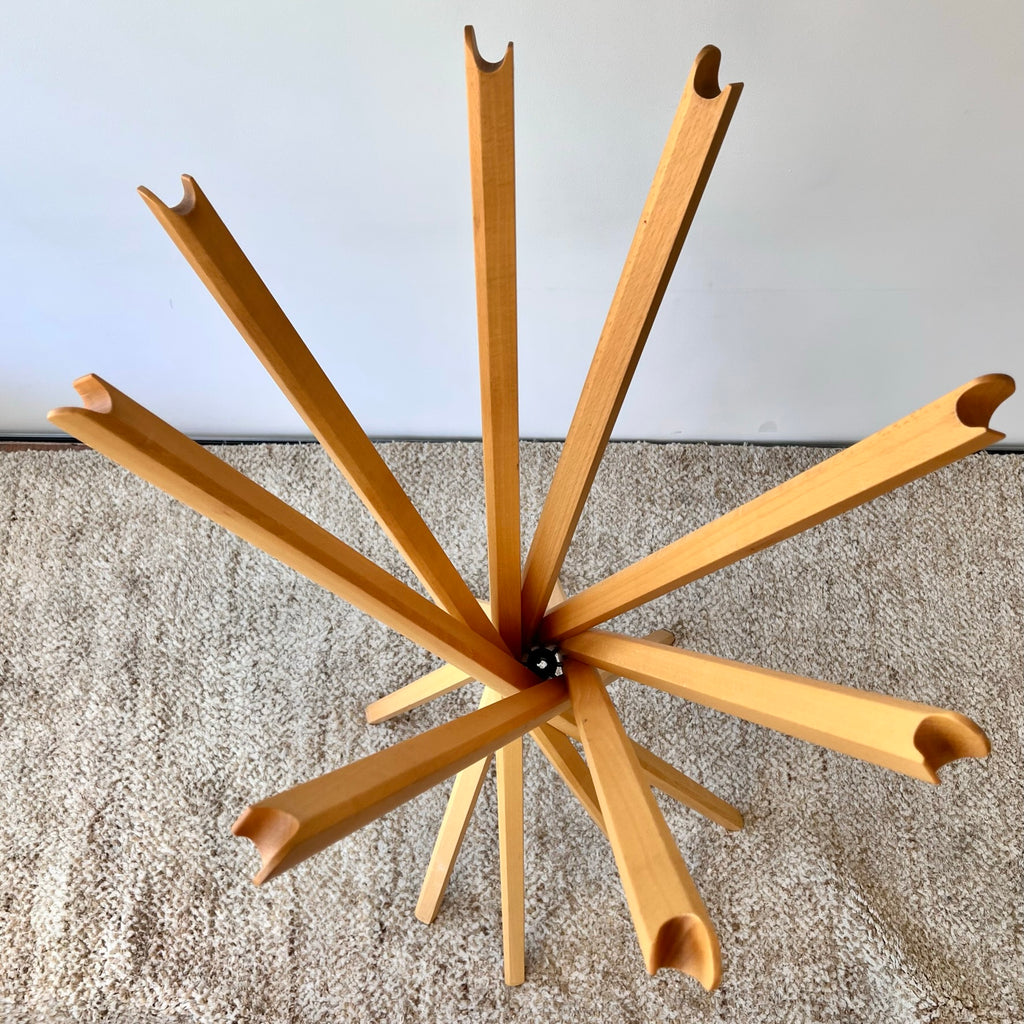 Sciangai Folding Coat Stand, Zanotta, timber coat stand, timber coat hook, contemporary modern design, original made in europe, wood coat stand