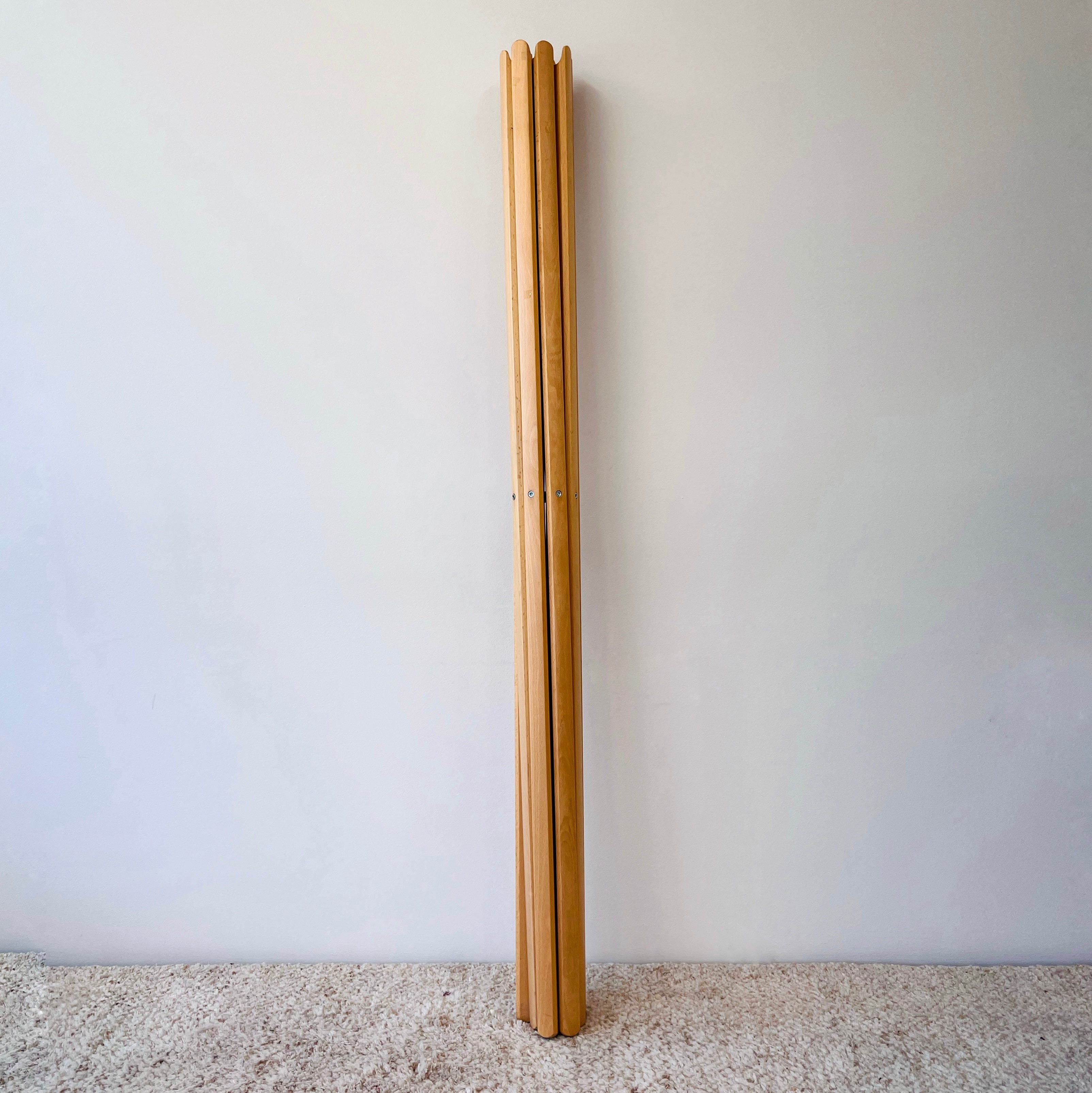 Sciangai Folding Coat Stand, Zanotta, timber coat stand, timber coat hook, contemporary modern design, original made in europe, wood coat stand