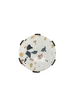 Large-Chip Terrazzo Side Table - Matte Black Frame