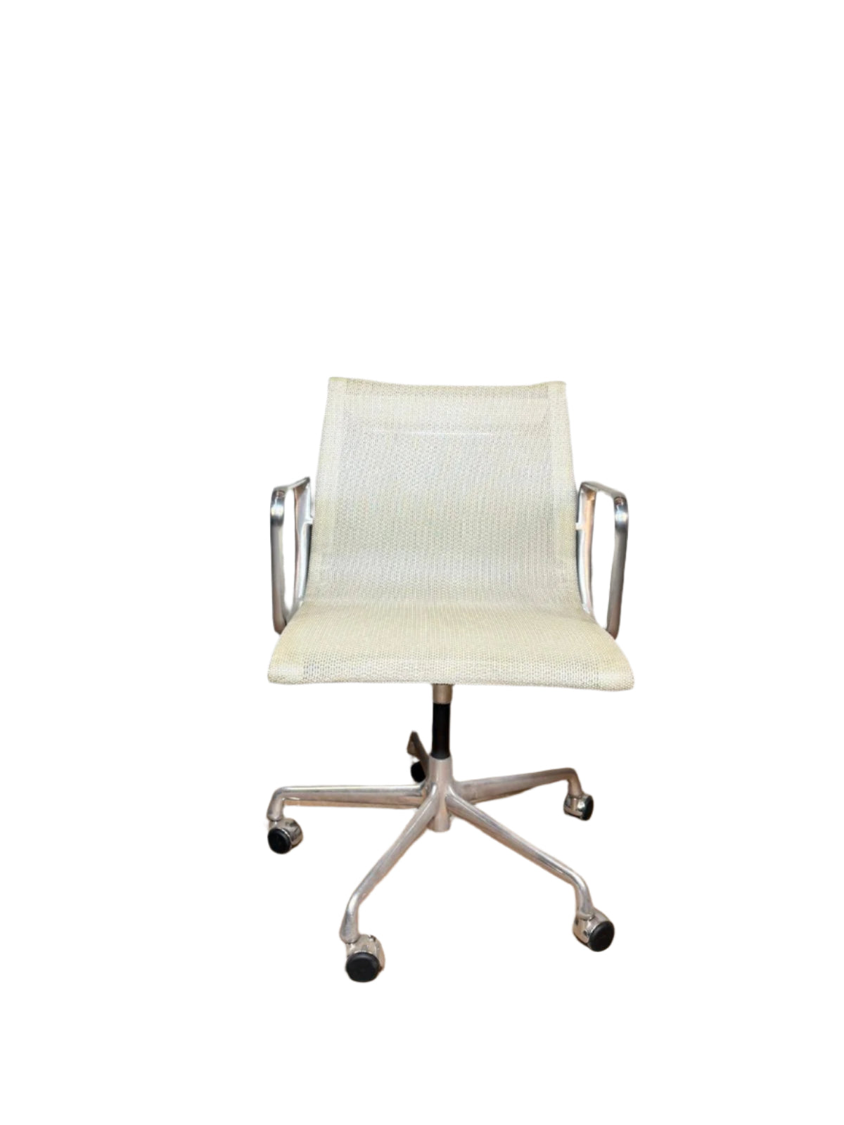 Eames Aluminium Office Chair in Cream Mesh by Charles and Ray Eames