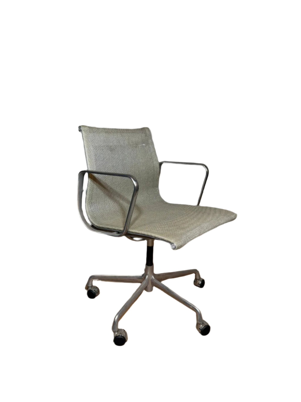 Eames Aluminium Office Chair in Cream Mesh by Charles and Ray Eames