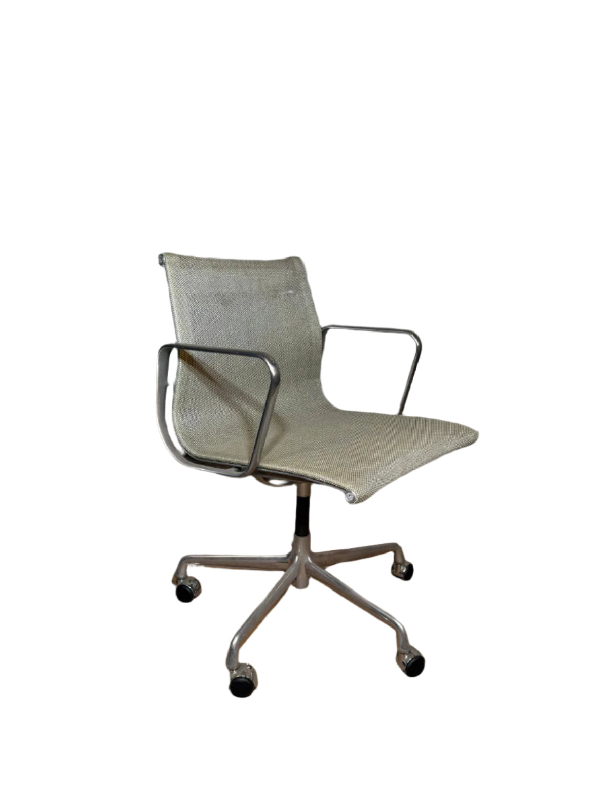 Eames Aluminium Office Chair in Cream Mesh by Charles and Ray Eames