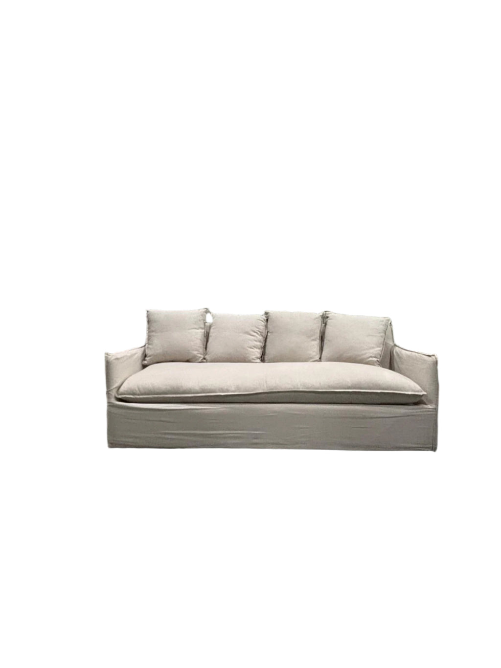 Relaxed Coastal 3-Seater Sofa in Cream