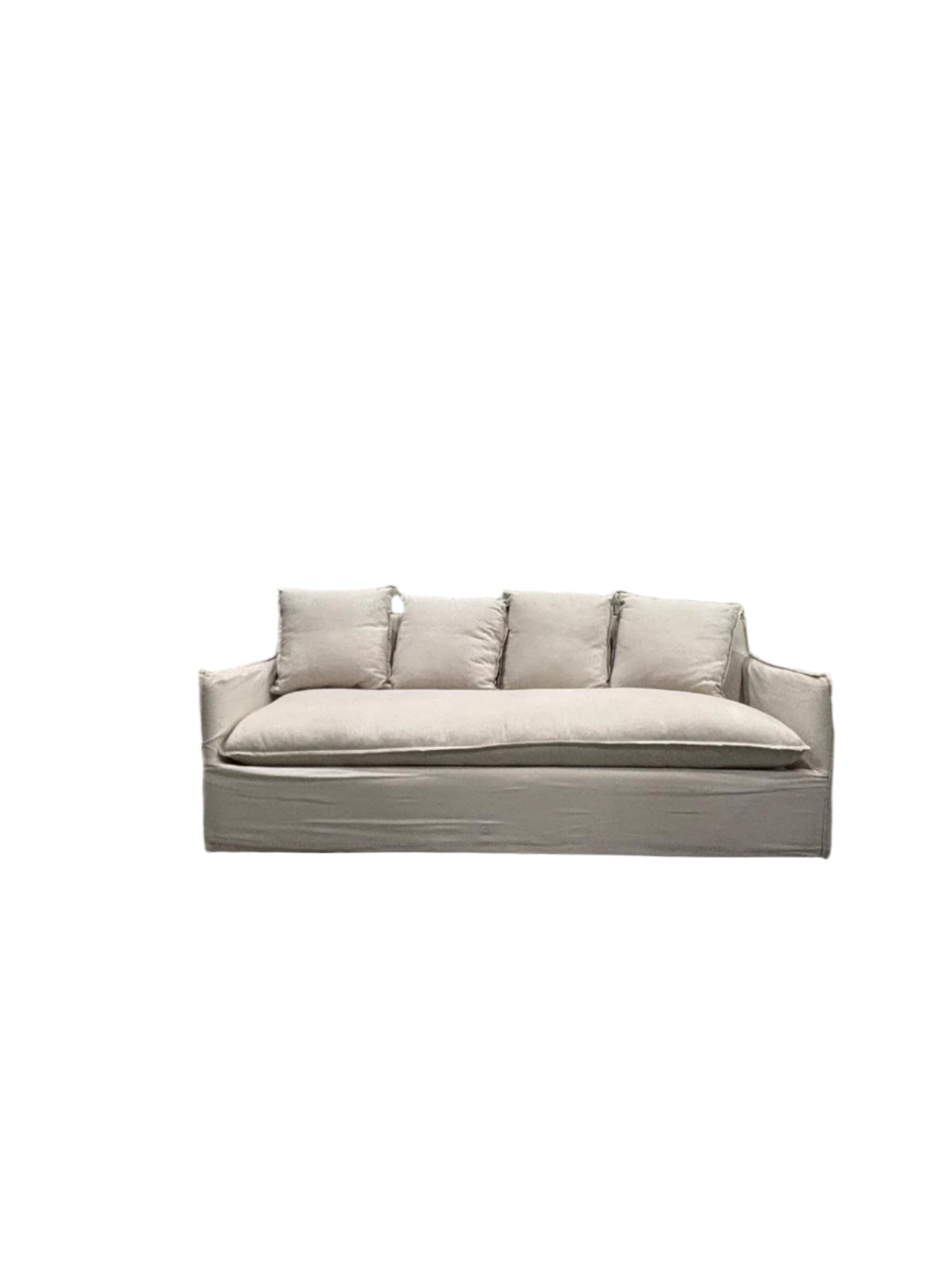 Relaxed Coastal 3-Seater Sofa in Cream