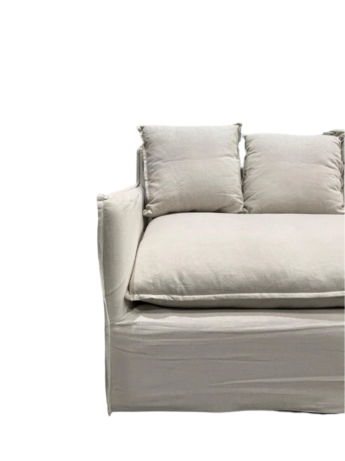 Relaxed Coastal 3-Seater Sofa in Cream