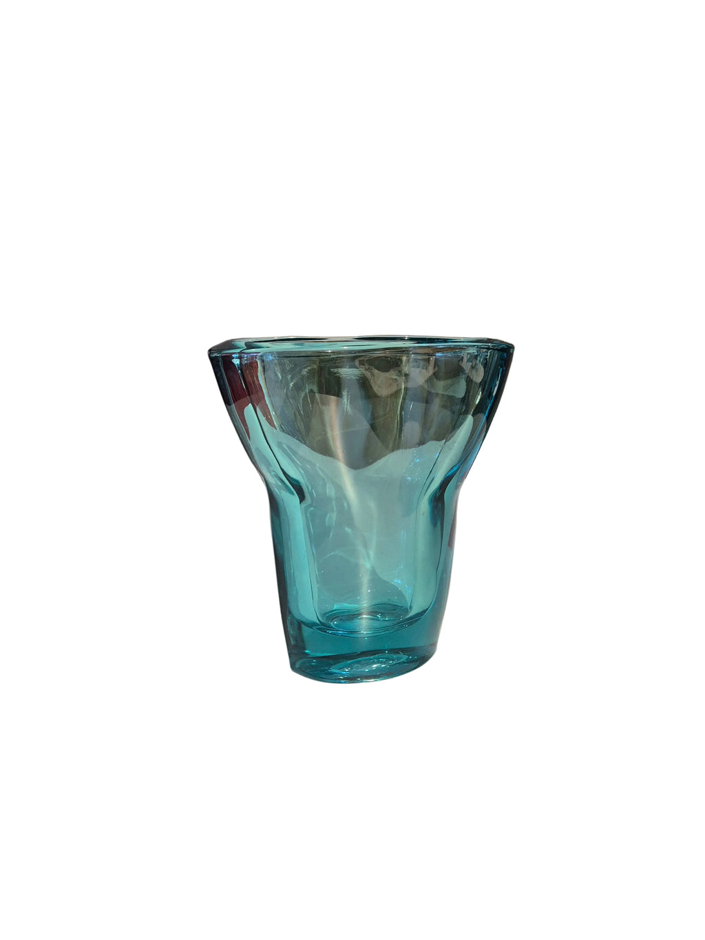 Teal Blue Glass Vase