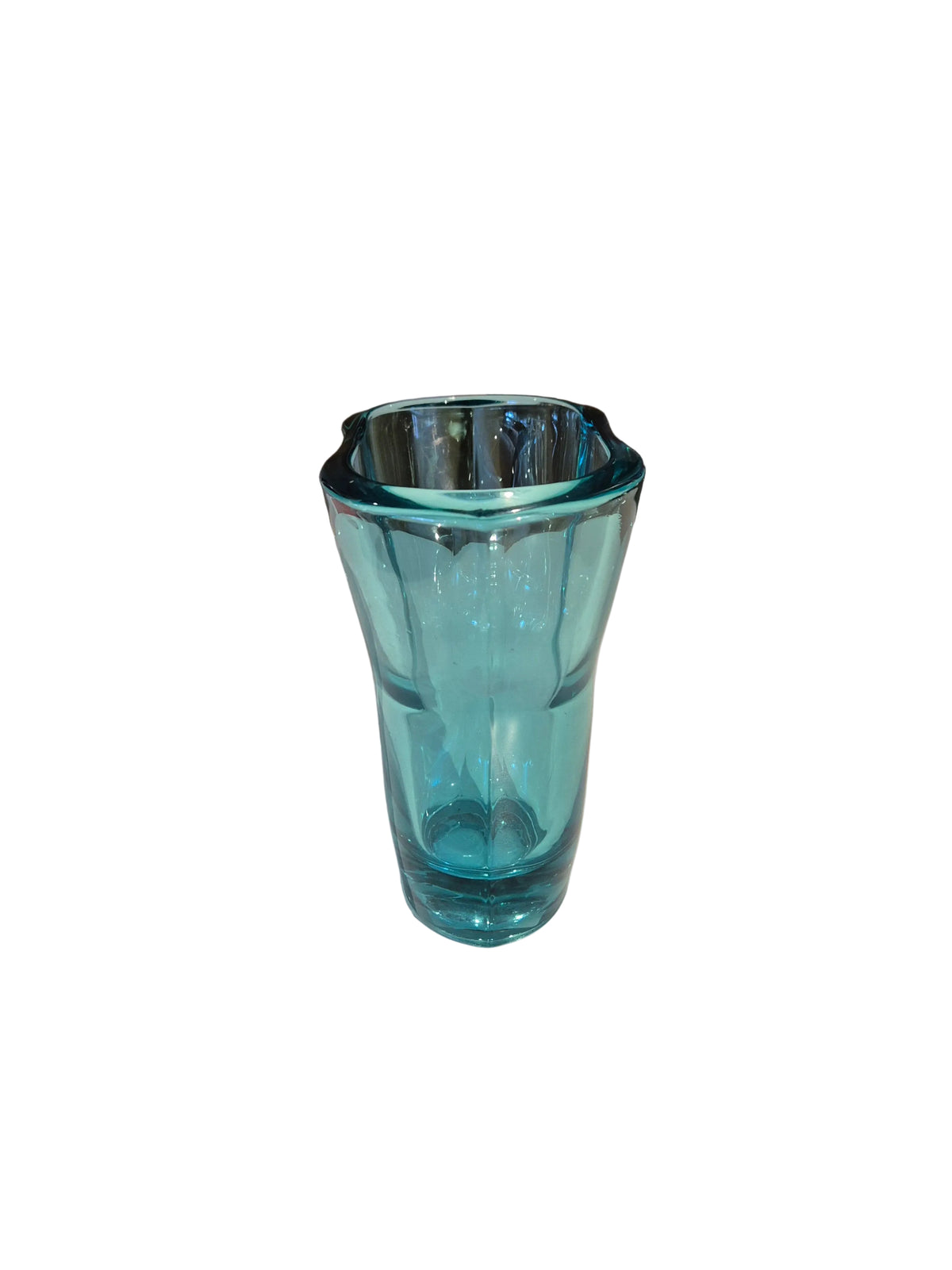 Teal Blue Glass Vase