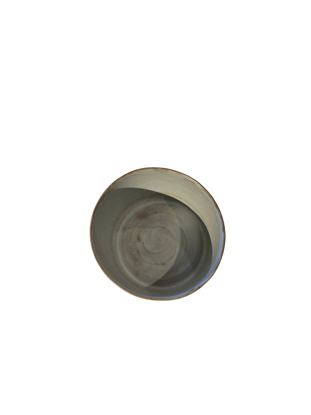 Light Grey And Terracotta Striped Ceramic Pot