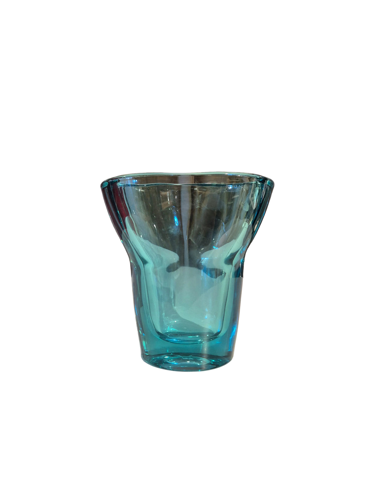 Teal Blue Glass Vase